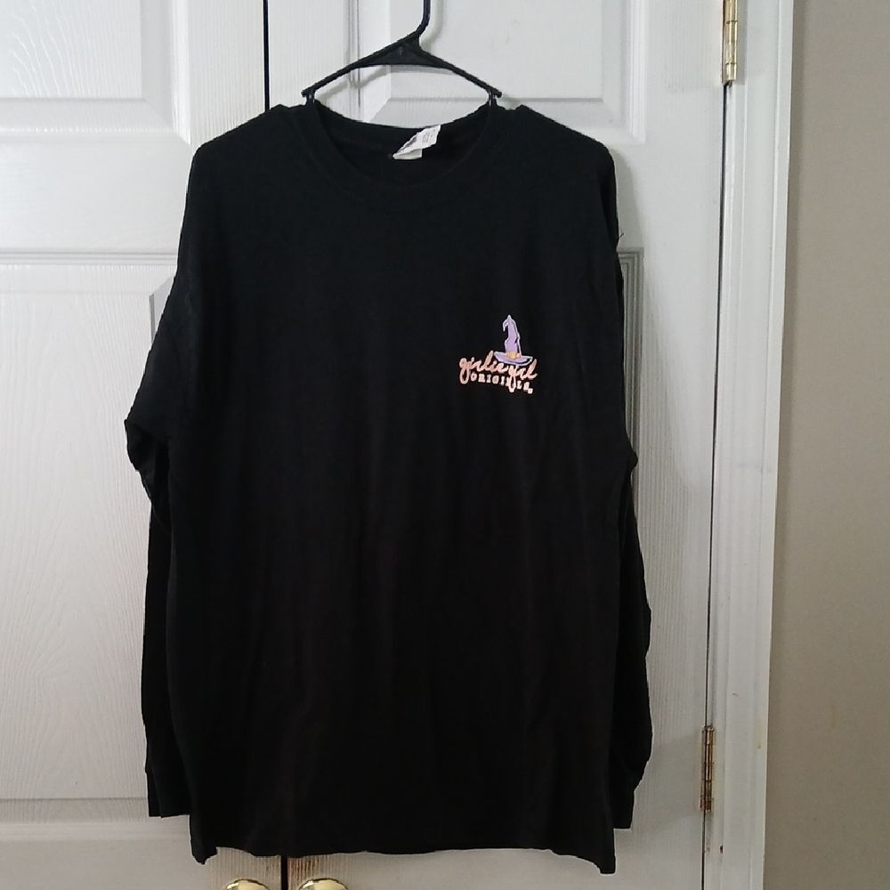 Girlie Girls Broom Hair Don't Care long sleeve Hallow tshirt Sz XL NWOT